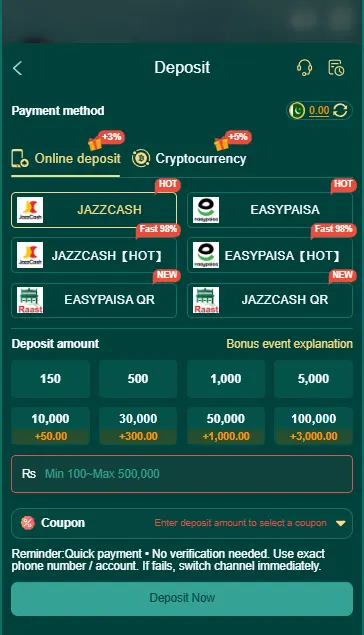 pk365 deposit